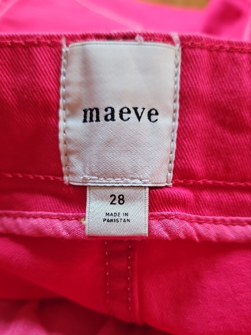 Maeve High Waist Wide-Leg Jeans in Vibrant Pink Size 28 - Picture 6 of 10